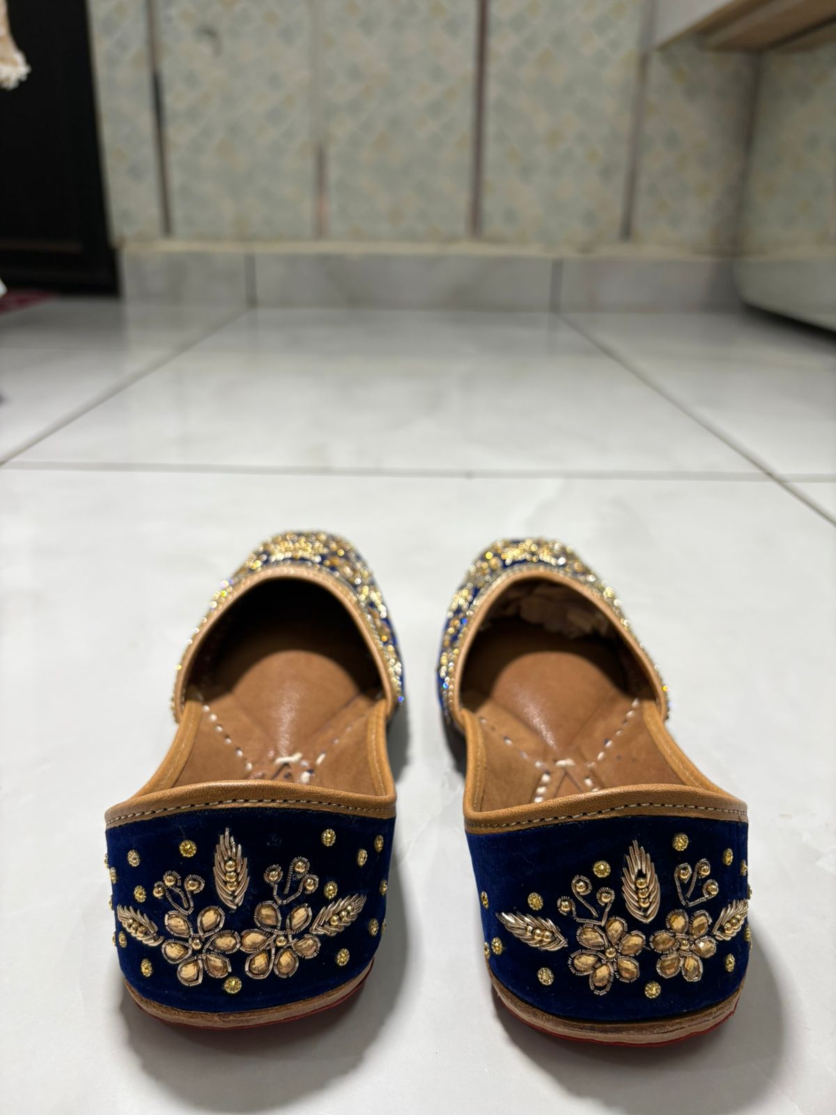 Royal Blue Embroidered Punjabi Juttis